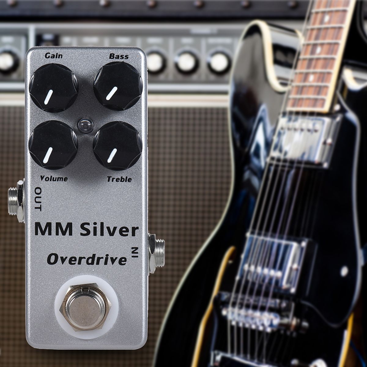 Mini Guitar Effector MM Overdrive Guitar Effector Silver