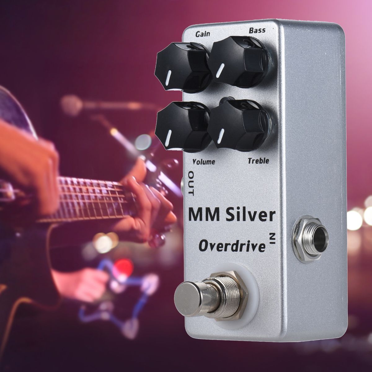 Mini Guitar Effector MM Overdrive Guitar Effector Silver