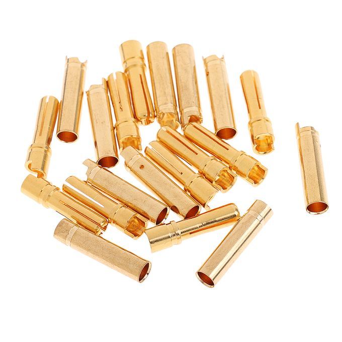 10 Pairs 4.0mm Golden Banana Connectors Plugs For Lipo Battery Adapter