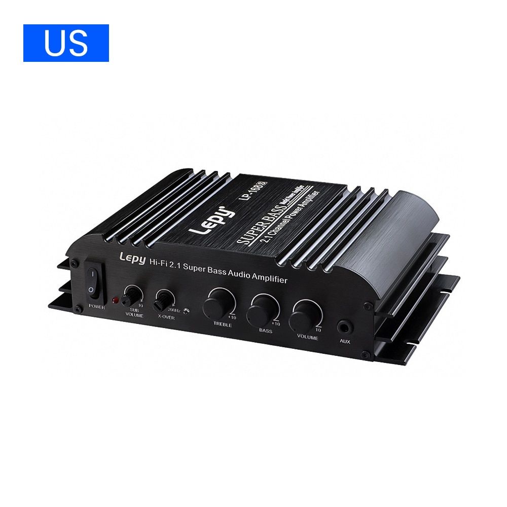 Lepy LP-168S Subwoofer Amplifier 40W+40W+68W  HIFI Audio 2.1 Channel ClAB Amplifiers With Treble BVolumn Control For DIY