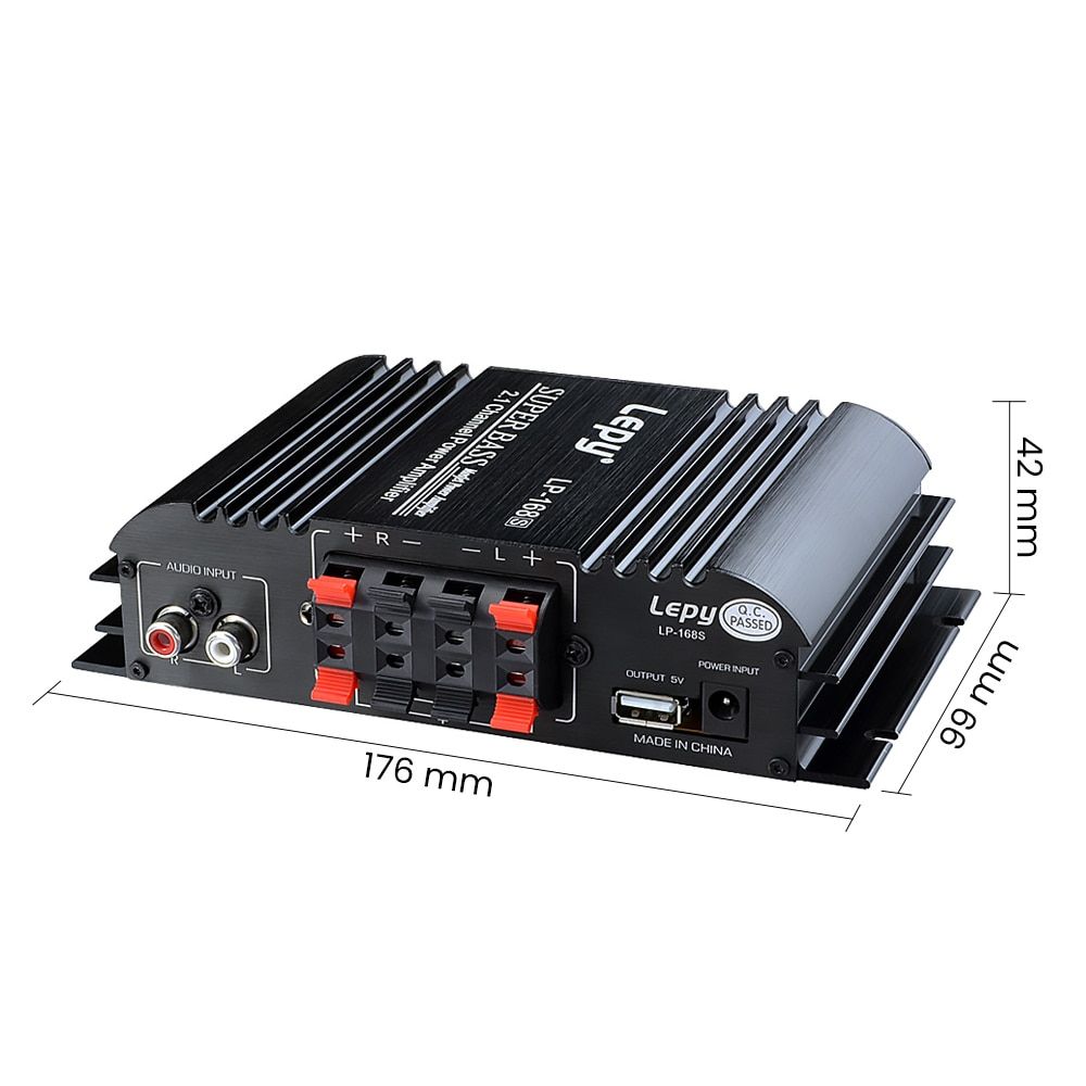 Lepy LP-168S Subwoofer Amplifier 40W+40W+68W  HIFI Audio 2.1 Channel ClAB Amplifiers With Treble BVolumn Control For DIY