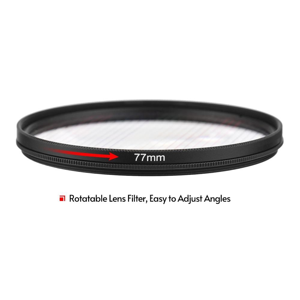 77mm Rainbow Streak Lens Filter Special Effects Anamorphic Optical Glass Filter for DSLR Cameras