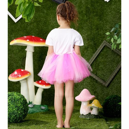 Girls Princess Dress [Flower T-shirt*Skirt*Short Sleeve Two-Piece Set]-Pink