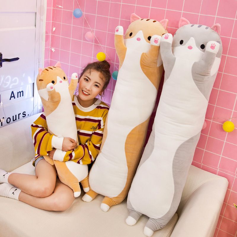 Manufacturers Wholesale Cute Cat Plush Toy Pillow Strip Cat