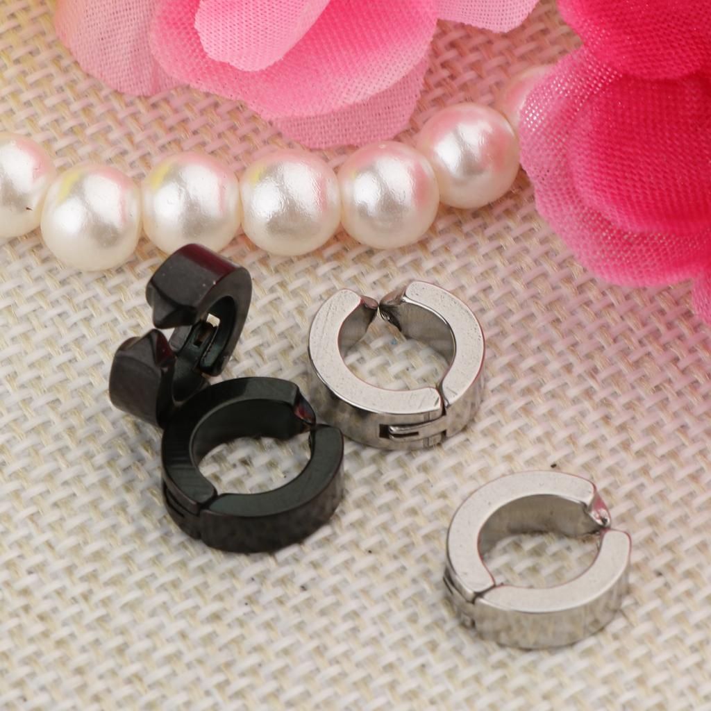 2 Pairs Fake Clip On Earplug Ear Clips Cuff Hoop Huggie