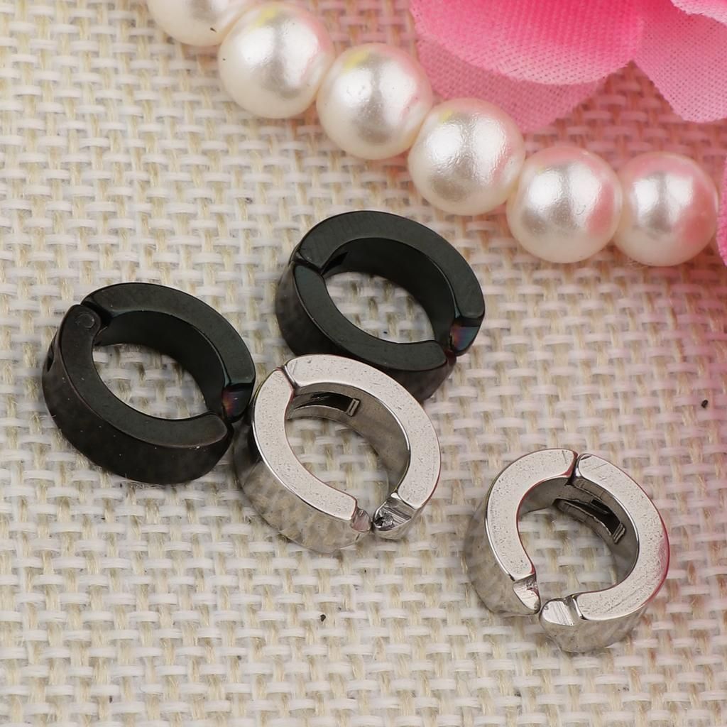 2 Pairs Fake Clip On Earplug Ear Clips Cuff Hoop Huggie