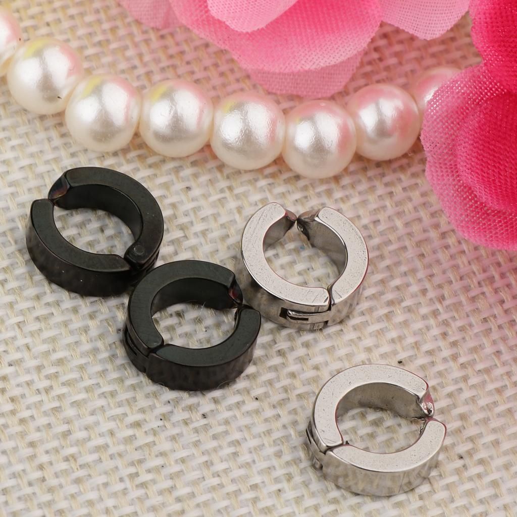 2 Pairs Fake Clip On Earplug Ear Clips Cuff Hoop Huggie