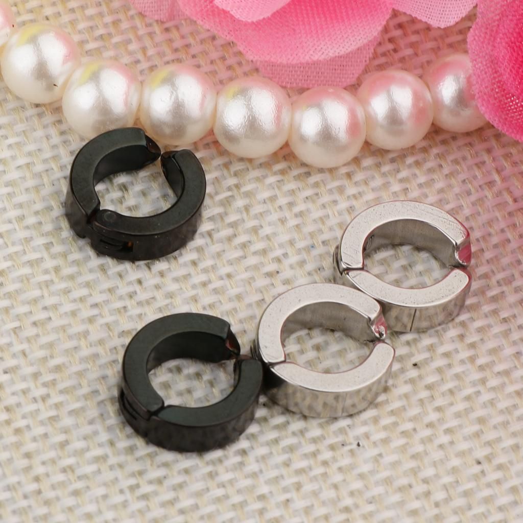 2 Pairs Fake Clip On Earplug Ear Clips Cuff Hoop Huggie