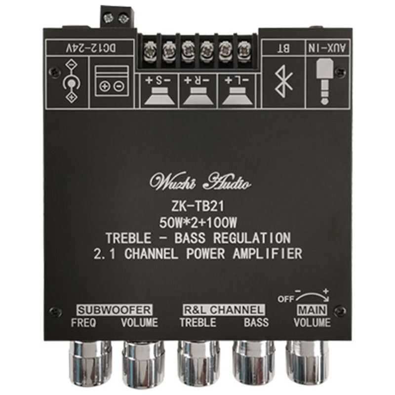 ZK-TB21 TPA3116D2 Bluetooth 5.0 Subwoofer Amplifier Board 50WX2+100W 2.1 Channel Power O Stereo Amplifier Board