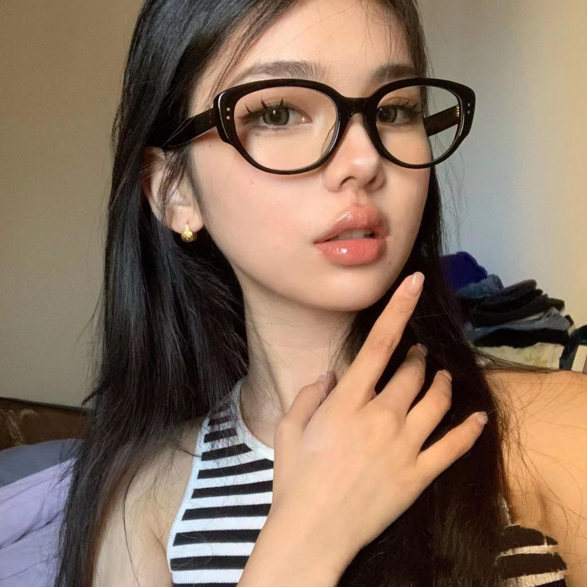 Women's Sunglasses Splicing UV Sunglasses White