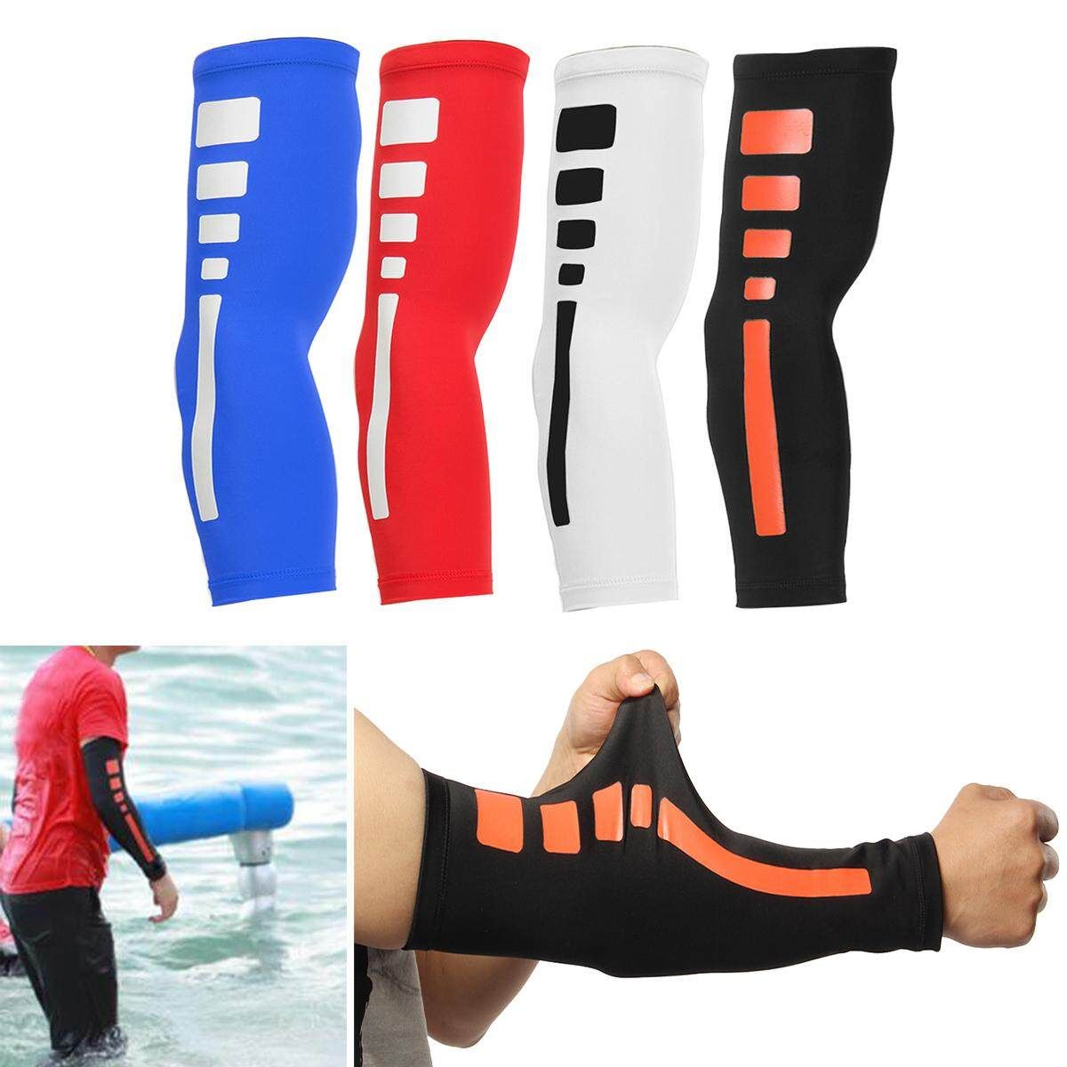 Sports Arm Sleeves Compression Anti-Slip Basketball Baseball Football Protetion Red