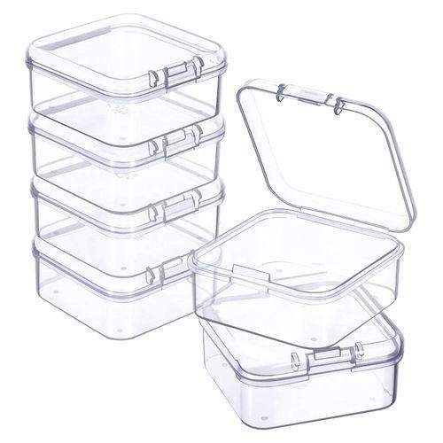 6 Pieces Mini Plastic Clear Storage Box For