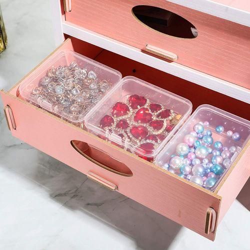 6 Pieces Mini Plastic Clear Storage Box For