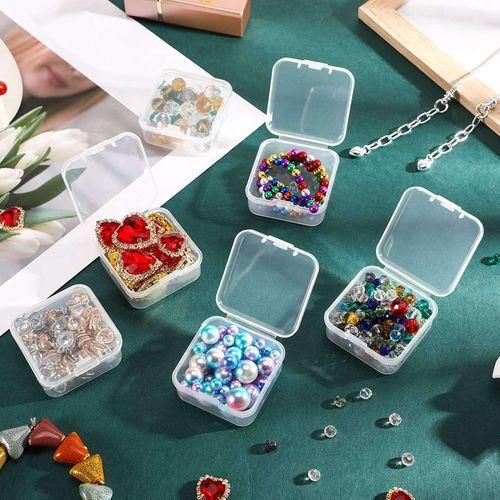 6 Pieces Mini Plastic Clear Storage Box For