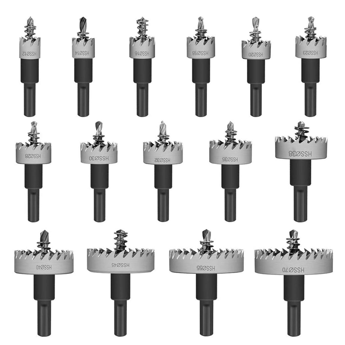 High Speed Steel Hole Saw Heavy-duty Hole Cutter Compatible with 10mm or larger Collet for Stainless Steel Metal Sheet Wood Plastic