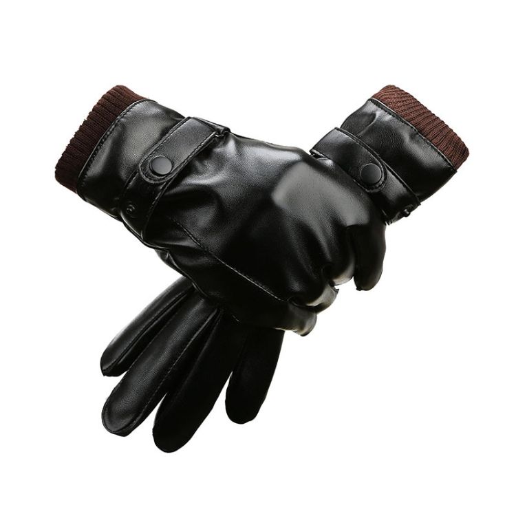 Men Warm And Cold-proof PU Gloves