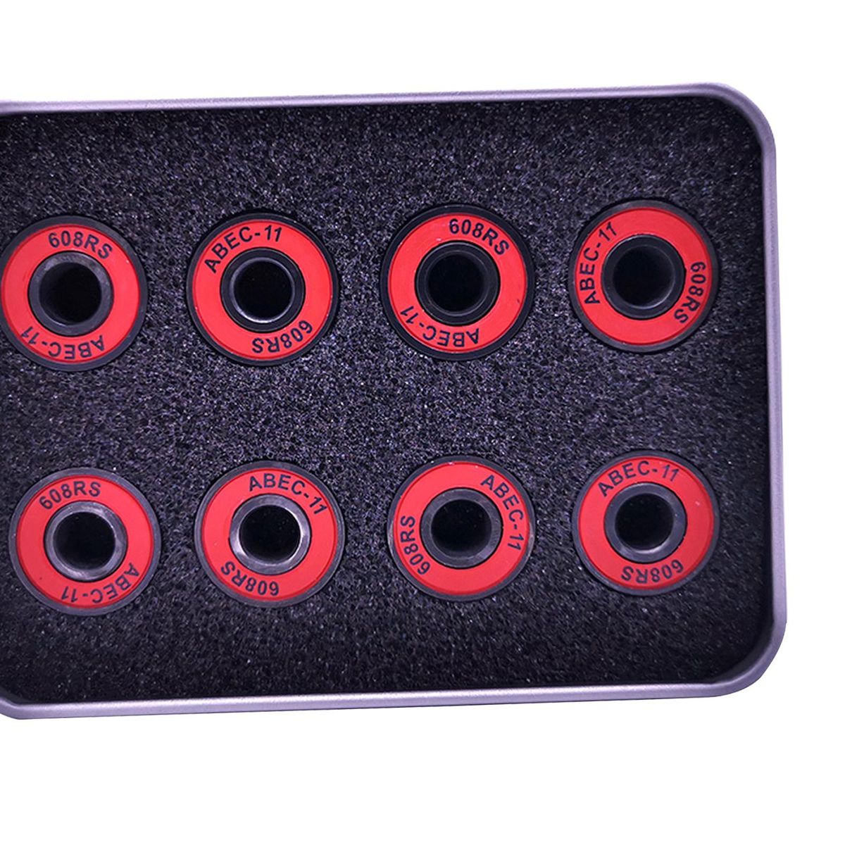 8x Skateboard Bearings Abec 11 608-Rs Steel W/ Iron Red