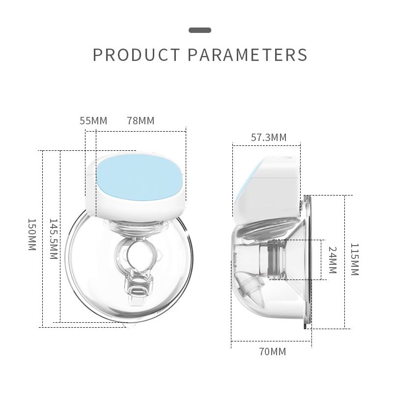 Wearable Automatic Breast Pump White Blue