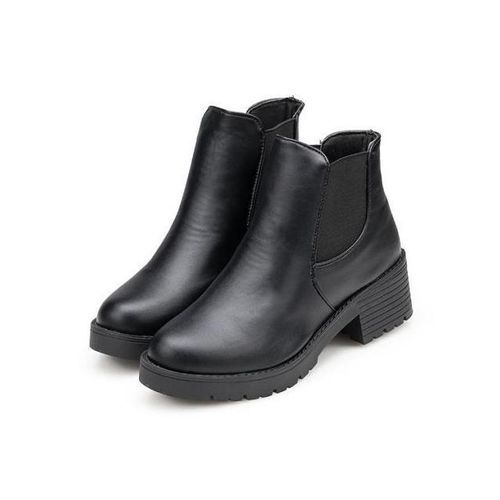 Womens Winter Ankle Boots Low Heels Fashion Autumn  Black 40