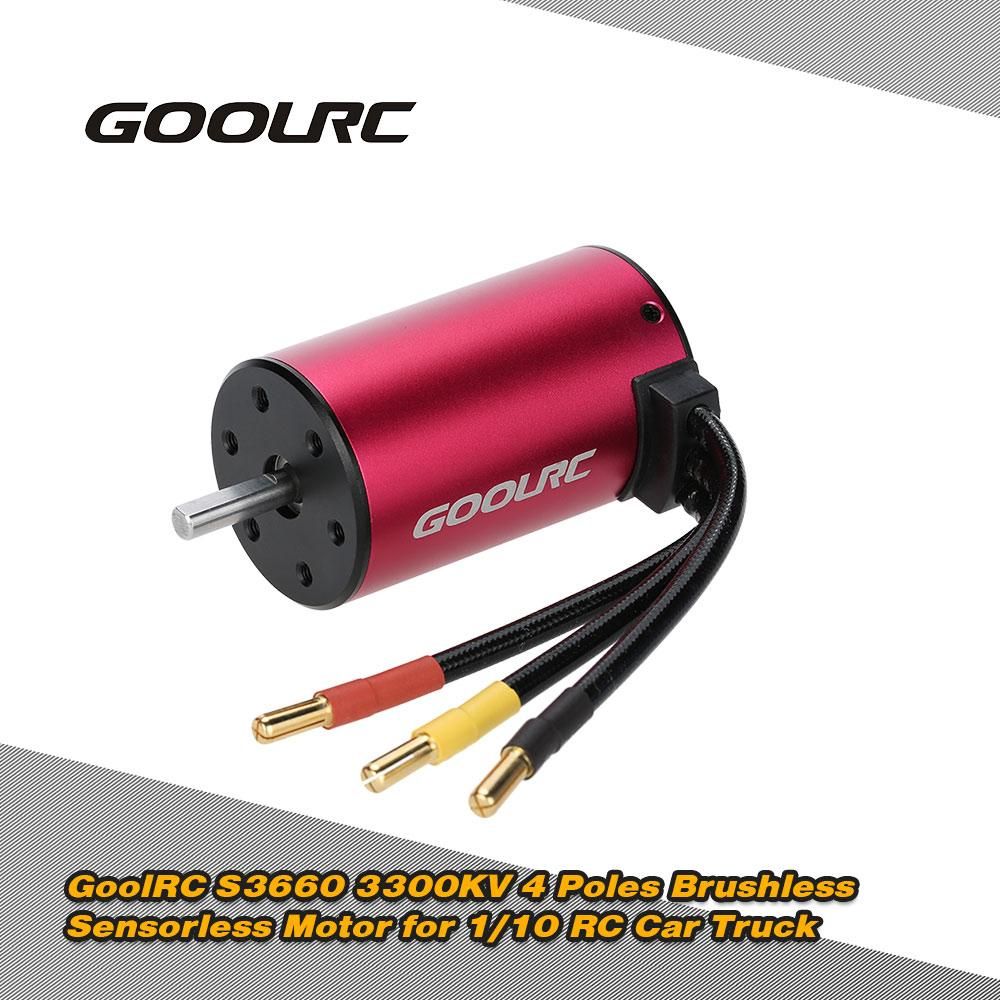 GoolRC S3660 3300KV 4 Poles Brushless Sensorless Motor for 1/10 RC Car Truck