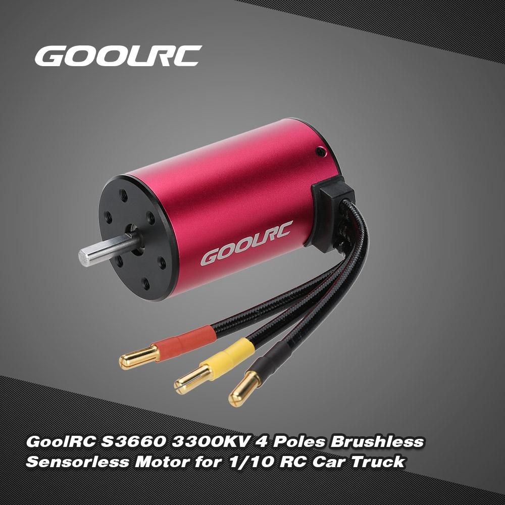 GoolRC S3660 3300KV 4 Poles Brushless Sensorless Motor for 1/10 RC Car Truck