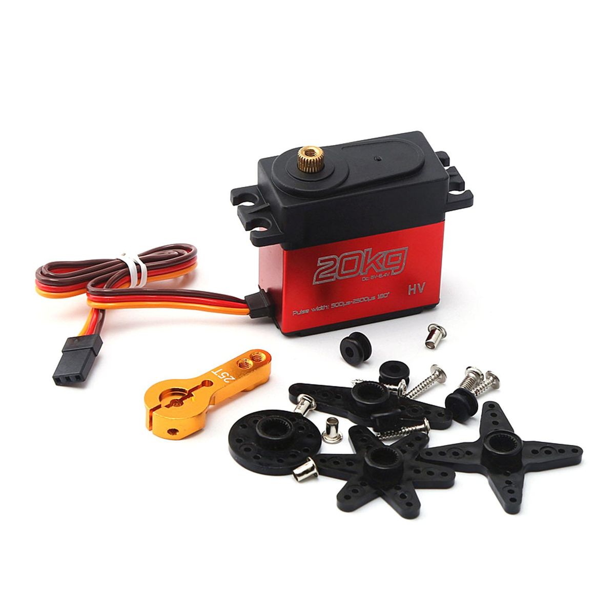HS3220 Metal Gear Digital Servo High Torque 20kg Waterproof for 1/10 1/8 RC Baja Car Buggy Truck Boat Airplane Helicopter