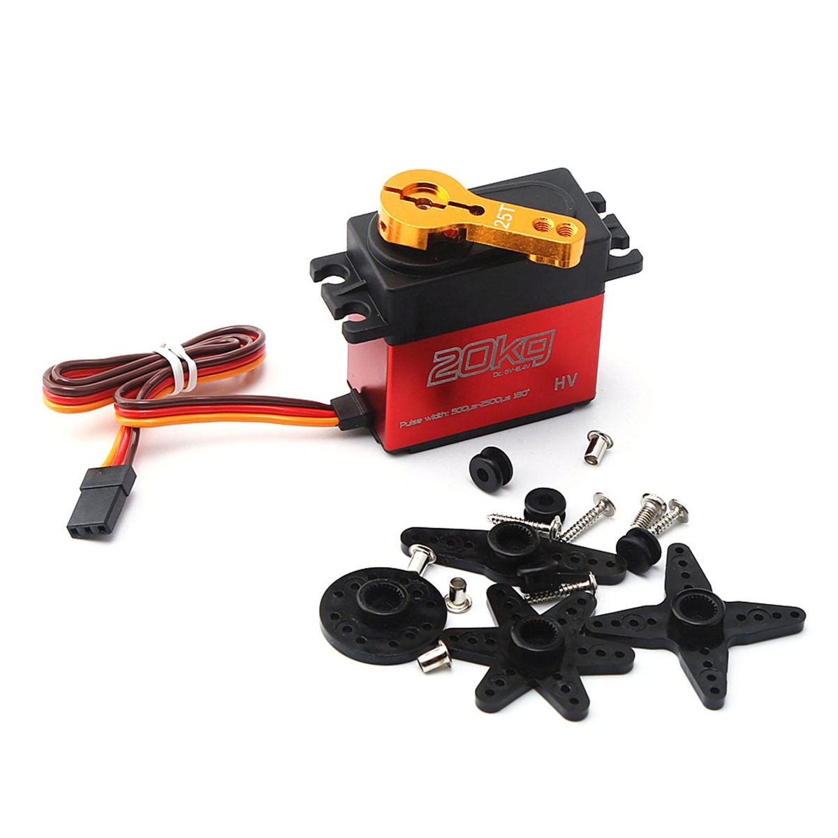 HS3220 Metal Gear Digital Servo High Torque 20kg Waterproof for 1/10 1/8 RC Baja Car Buggy Truck Boat Airplane Helicopter