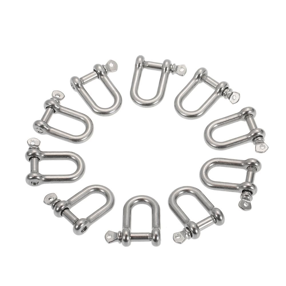 Lixada 10 PCS U Shape Anchor Shackle Outdoor Rope Paracord Bracelet Buckle Stainless Steel