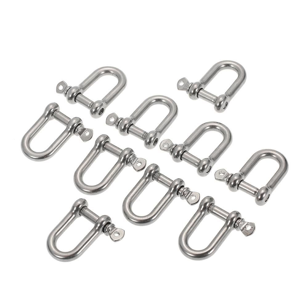 Lixada 10 PCS U Shape Anchor Shackle Outdoor Rope Paracord Bracelet Buckle Stainless Steel