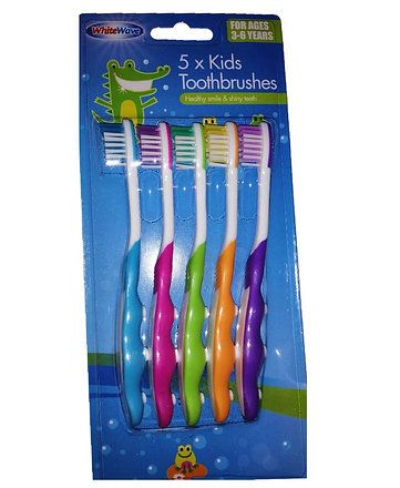 Kids Toothbrushes, 5-Pack, Multicolour