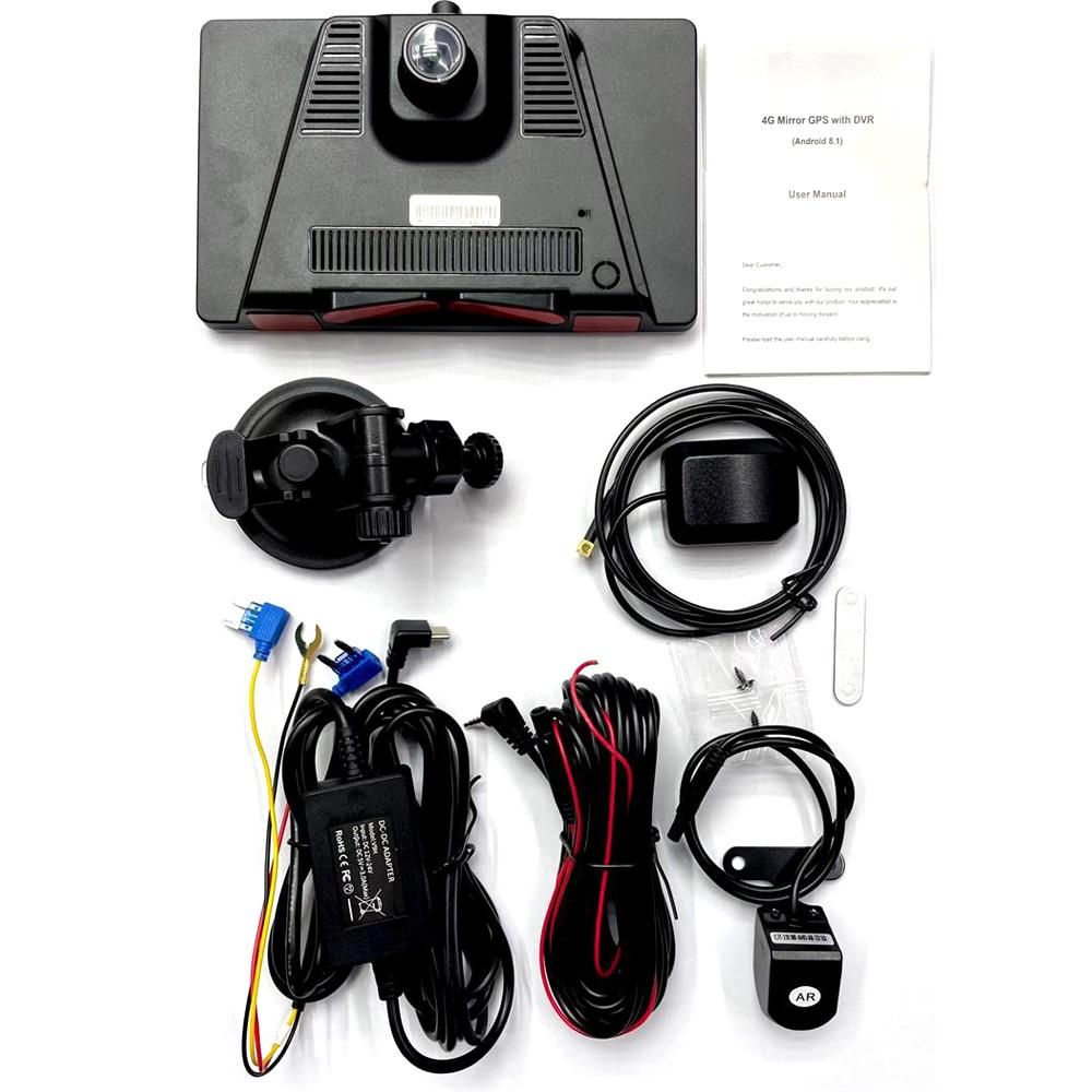 Multi-language Dual Lens Car Video Recorder Real View Navigation Auto Dash Cam Night Viewing Car Camera Recorder Voice Assistant DVR Wide Angle Car Camcorder