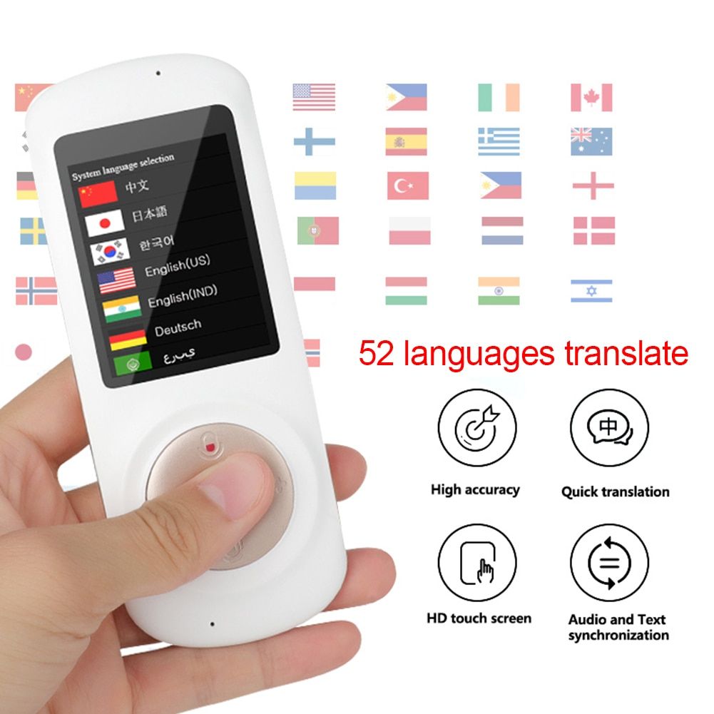 Real Time 52 Languages  Instant Two Way Voice Translator Translation Support Interactive Handheld Multi-language WOEDA