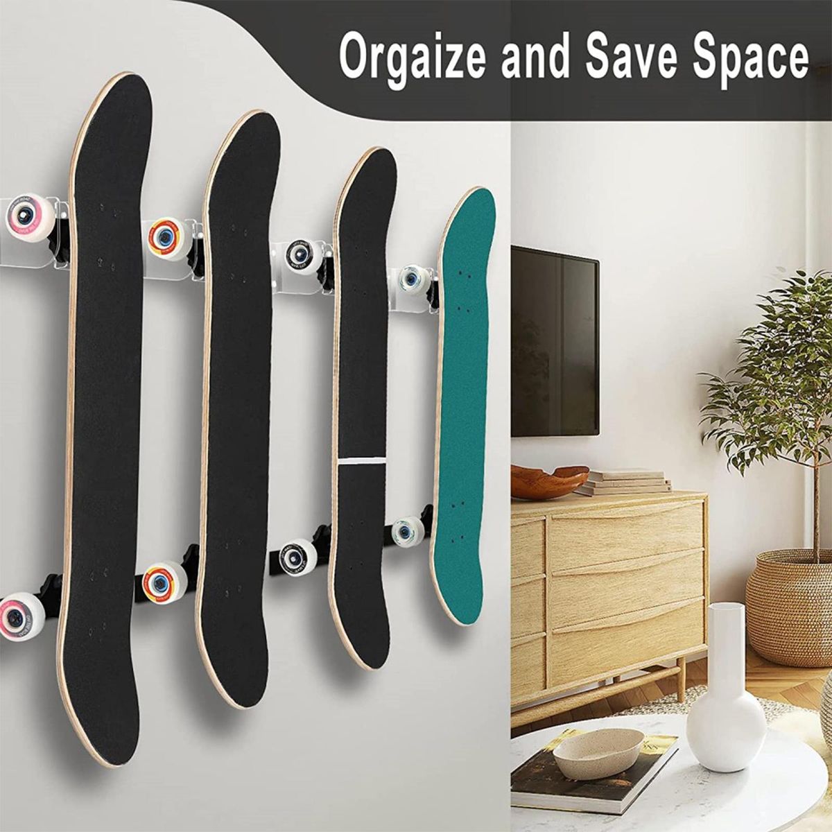 Skateboard Holder Organizer Skateboard Storage Rack Clear