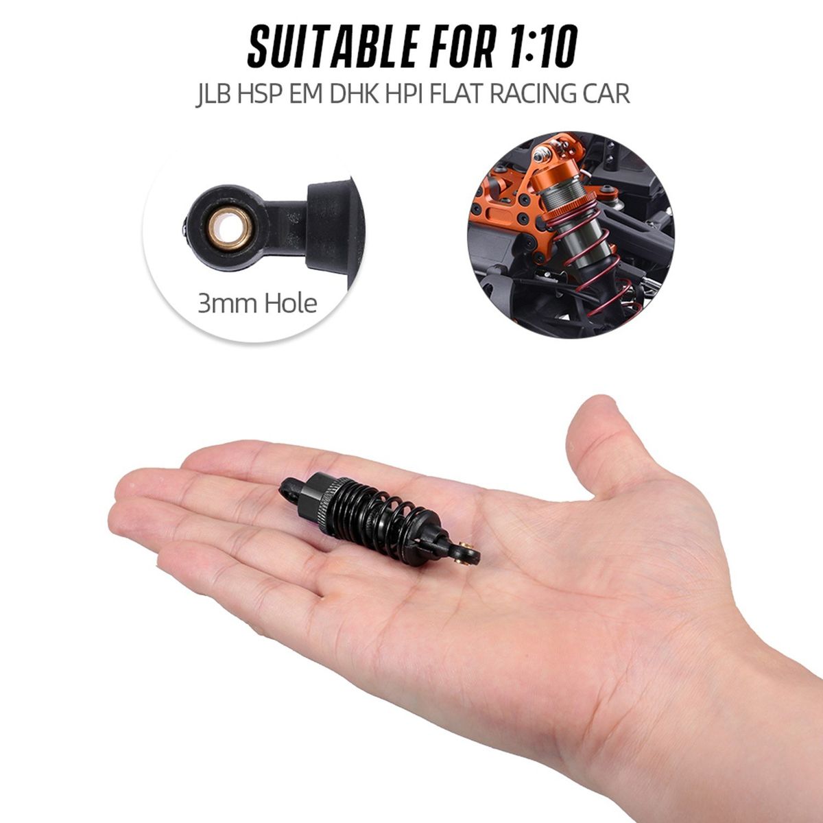 2pcs Shock Absorber Damper 60mm RC Car Parts For 1:10 JLB