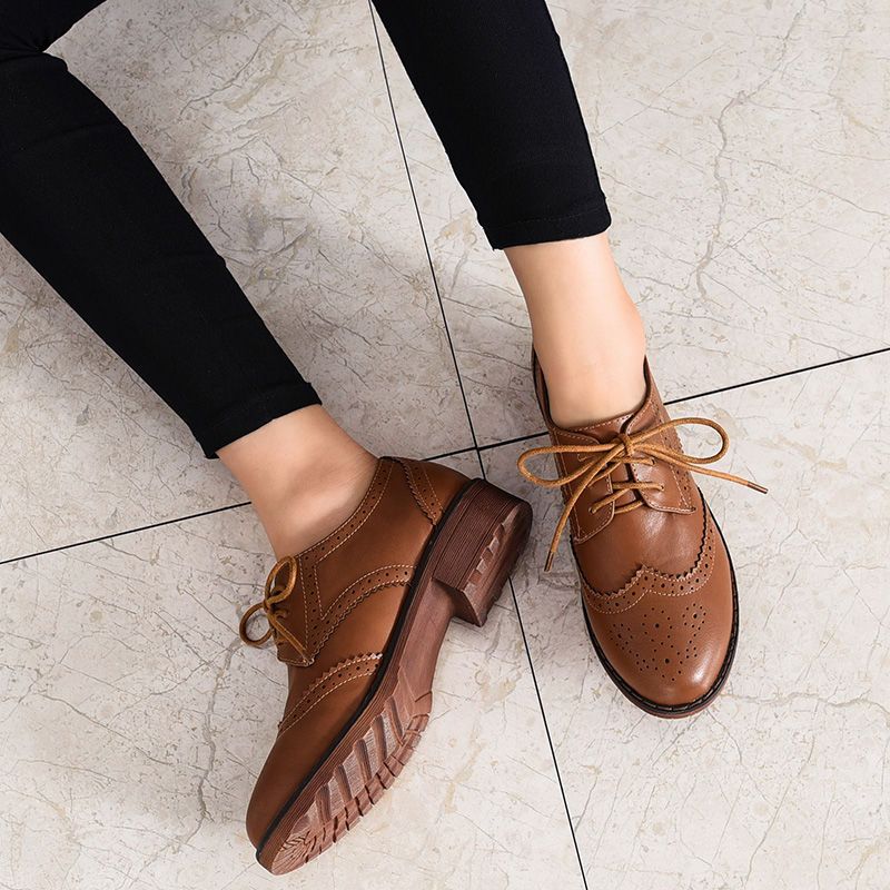 Synthetic Leather Flat Shoes For Women