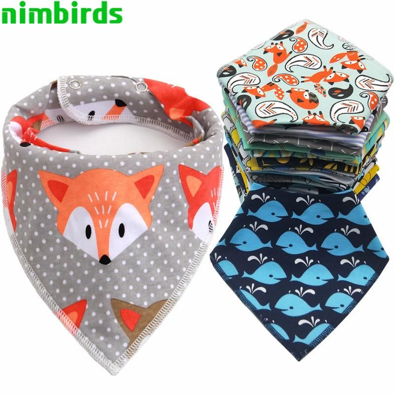 4PCS Cotton Cartoon Child Baberos Bandana Bib