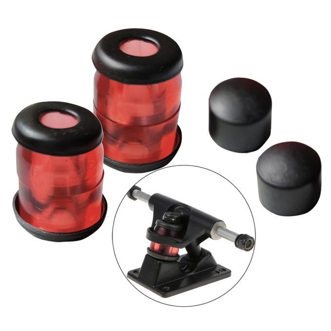 4pcs PU Top Bottom Skateboard Truck Bushing Kit Longboard Red Black