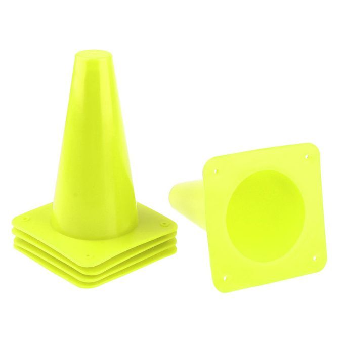 5pcs High Visibility Safety Cone For Sports Training Soccer Green