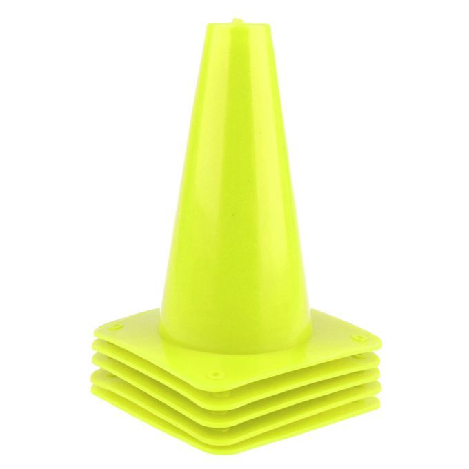5pcs High Visibility Safety Cone For Sports Training Soccer Green