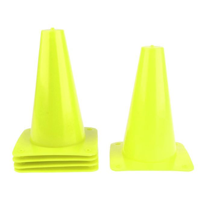 5pcs High Visibility Safety Cone For Sports Training Soccer Green
