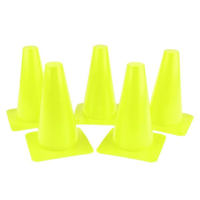 5pcs High Visibility Safety Cone For Sports Training Soccer Green