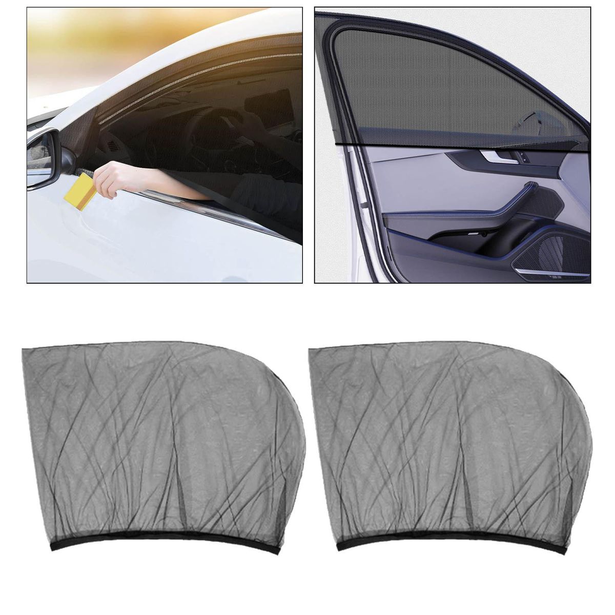 2x Car Window Privacy Curtain Sunshade  For Front Window