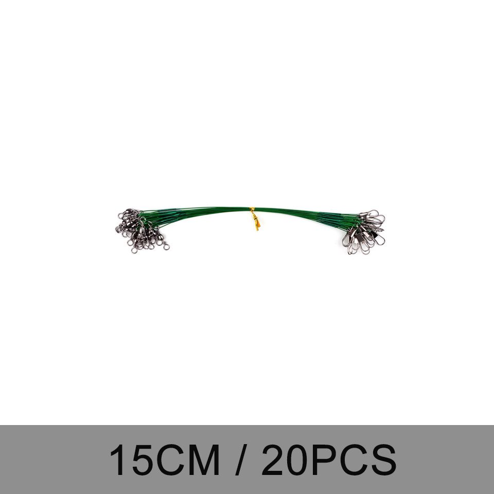 Bite Fishing Fishing Accessory Steel Line Leash 20PCS 15CM-30CM Core Wire Wire Anti Lead Fishing With Steel Swivel Leader
