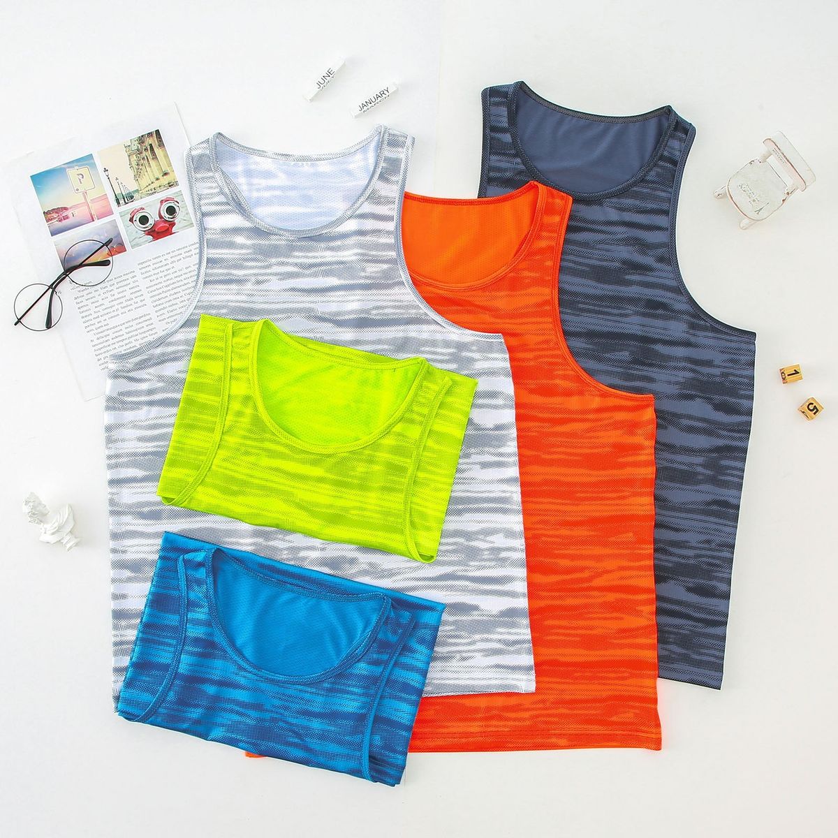 Men Sports Tank Top Sleeveless Loose Fit Quick-dry