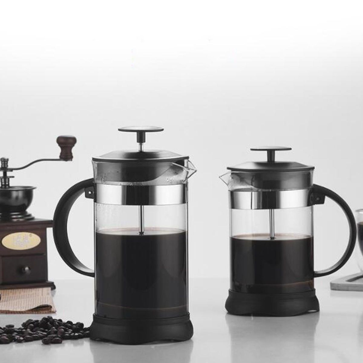 French Press Coffee&Tea Maker Heat Resistant Borosilicate Coffee Pot for Home Office High-Density Stainless Steel Filter, 800ml