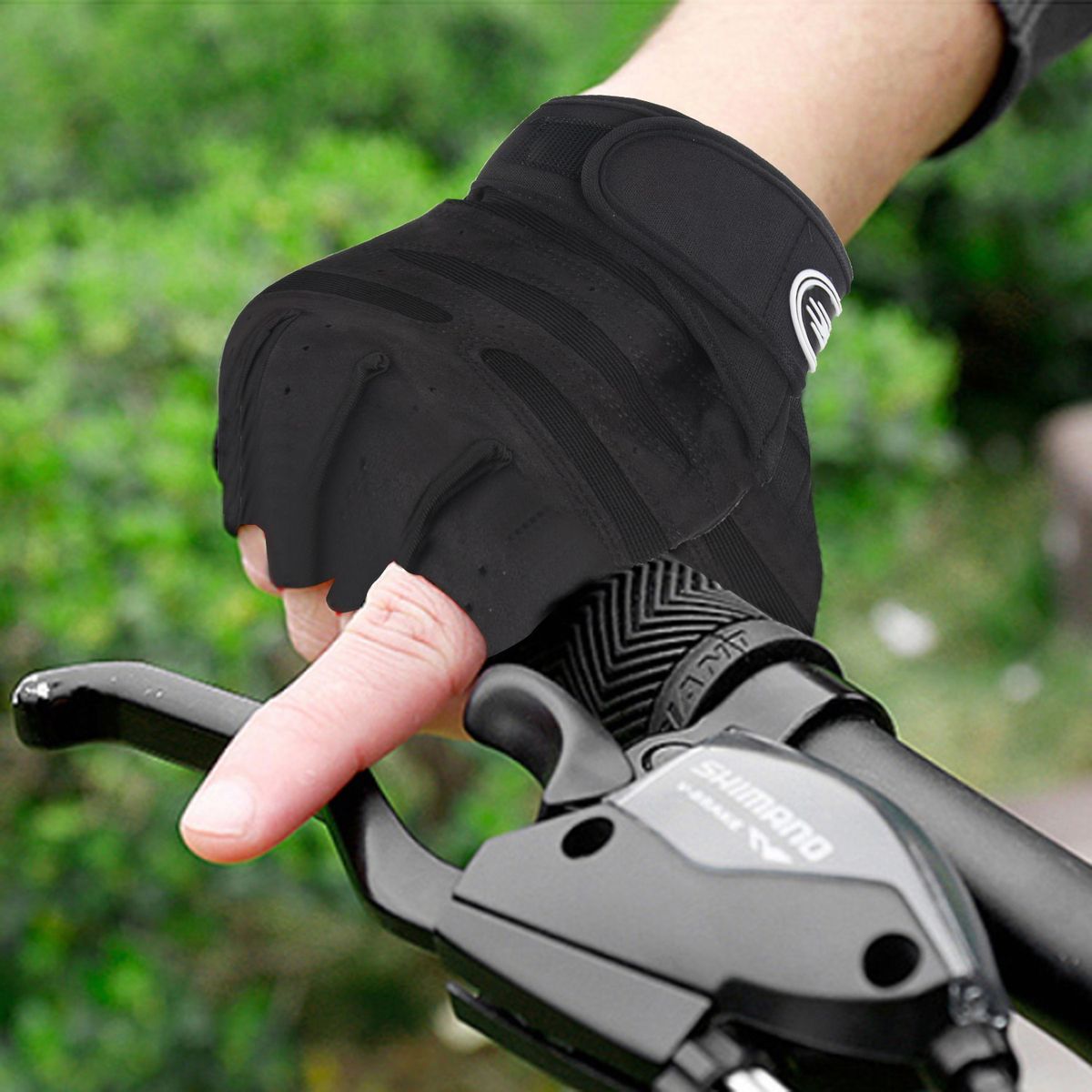 Men Half Finger Bicycle Gloves Anti-Skid Soft Black