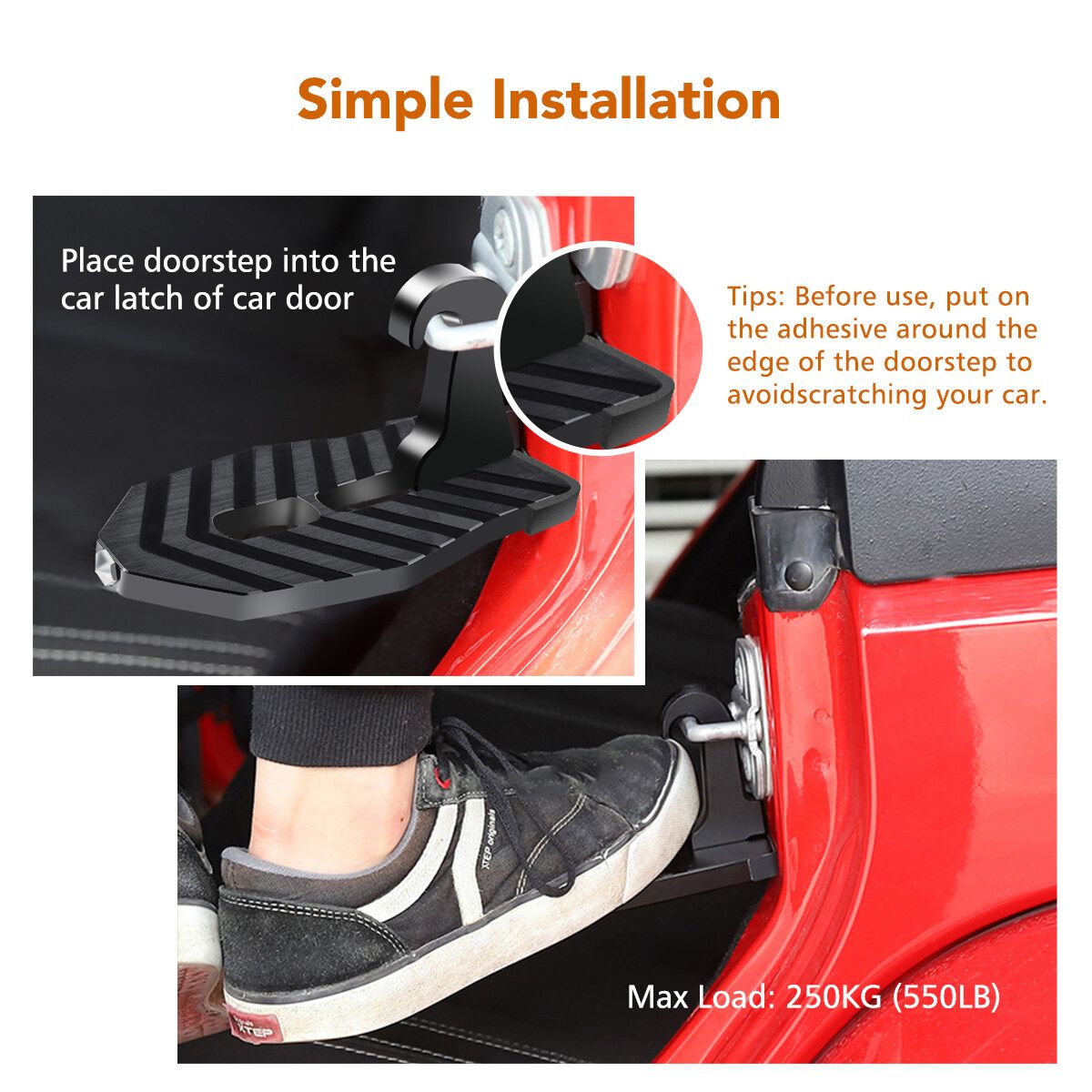 New Car Step Vehicle Folding Ladder For Jeep SUV Car Easy Access To Car Rooftop