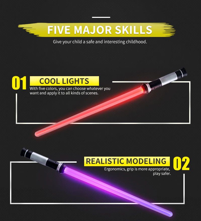 New Telescopic Lightsaber Toy Cosplay Luminous Music Star  Boys Gift