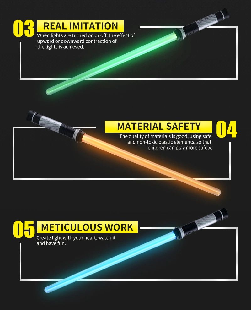 New Telescopic Lightsaber Toy Cosplay Luminous Music Star  Boys Gift