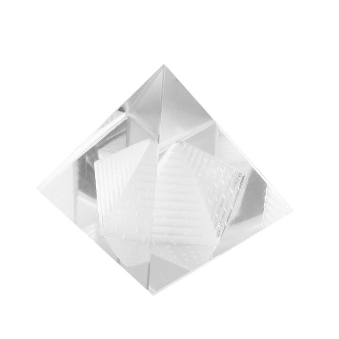 Artificial Egyptian Clear K9 Crystal Quartz Pyramid Home Desk Decoration